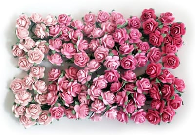 Dailygoods- Kunstmatige Rozen Set van 100 - Papieren Bloemen Decoratie - Miniatuur Rozen - Handgemaakte Rozen - Scrapbooking - Echte Look