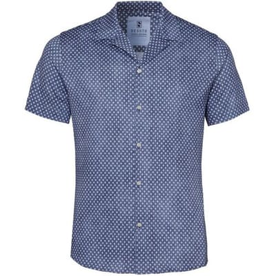 Desoto Overhemd Allover Minimal Pattern Denim Look Authentic Blue / male