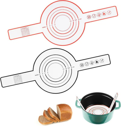 2x Siliconen Bakmat met Handvatten voor Dutch Oven en Brood - Herbruikbaar en Hittebestendig