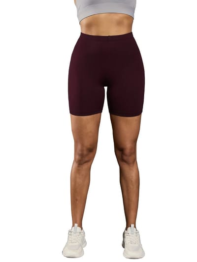 Livano Biker Short Dames - Korte Legging - Lange Onderbroek - Bikershort - Met Pijpjes - Bordeauxrood - Maat XS