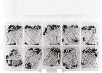 Diode set met 100 stuks in 10 verschillende waarden, Germanium rectifiers, lage vermogensverlies en hoge efficiëntie, ideaal voor elektronica projecten