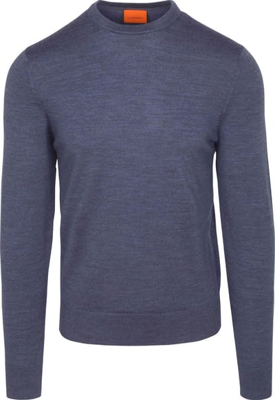 Suitable Merino Pullover Denim Blauw - Maat S - Heren - Sweater