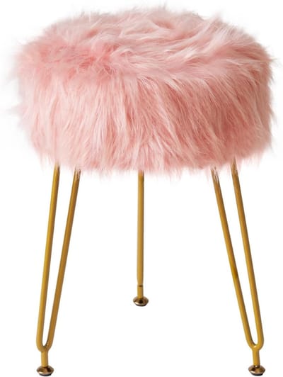 DailySupplies® Make up Stoel - Kaptafel Kruk - Visagie - Goud en Roze