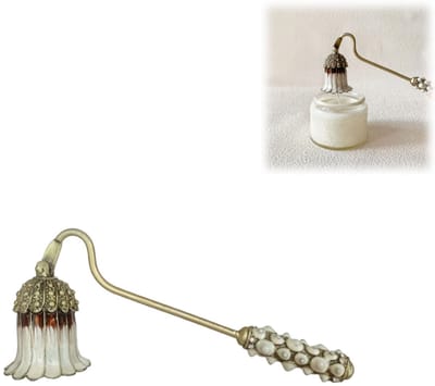 1 x Kaarsendover - Metalen kaarsendover - Vintage - Klokvormig ontwerp - Kaarsendover - Geschikt voor geurkaarsen en woondecoratie - Elegant handmatig hulpmiddel - wit