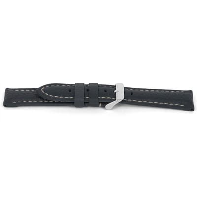 Horlogeband H080 Grain Gevuld Grijs/Blauw XL 22x20mm