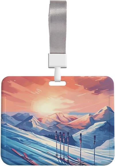 Naamplaatje Badgehouder - ID Kaarthouder - Veilig Identificeren - Waterdicht en Stofdicht - 10 x 8 cm - Ski-plank
