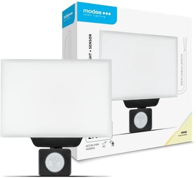 Modee Lighting - LED Schijnwerper met sensor V3 - 30W 2700lm - 4000K 840 - IP65