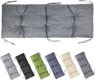 Garronda Bankkussen 140x50 cm – 10 cm dik – Waterafstotend & UV-bestendig – met Banden – Grijs GD-AM-Bono