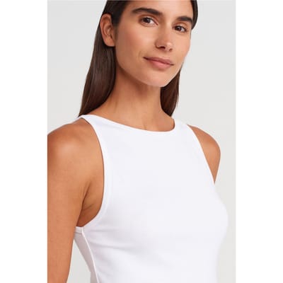 Geribbelde Halterneck Slim-Fit Blouse