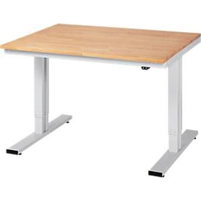 Werktafel serie adlatus 300, massief beuken blad, B 1250 x D 800 x H 720-1120 mm