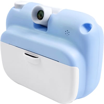 DrPhone PIX11 Speelgoed Digitale Print Camera Voor Kinderen - Foto/Video - Full HD - 3.5 inch - Thermisch Fotopapier - Print Automatisch zwart en wit - Blauw/Wit