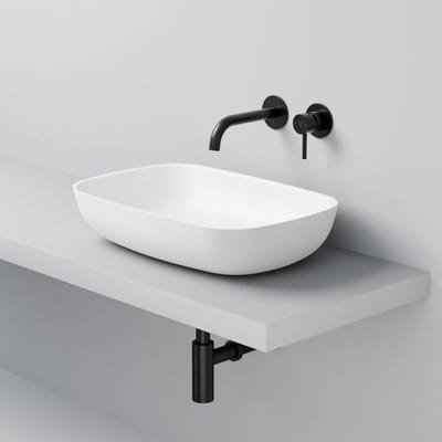 Steinberg series 440 top bowl angular from Mineo Stone 60 x 40 cm 440 6114 W