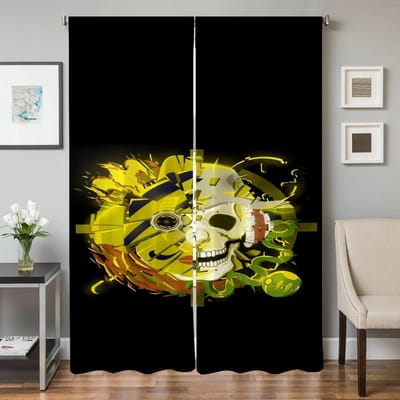 Raam Keukengordijnen voor Woonkamer 2 Stuks Verduisterende Gordijnen Deurgordijn O-one P-stuk Slaapkamer Decoratie Scheidingswand Schaduw W50xH70cmx2pcs-CL yellow