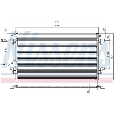 Condensator, airconditioning NISSENS 94551