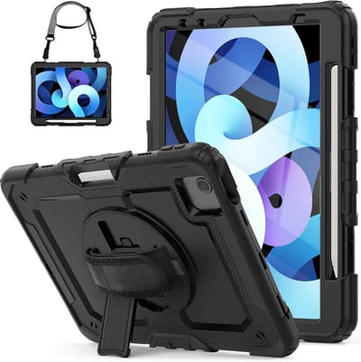 Hoes met ingebouwde Screenprotector Geschikt voor Apple iPad Pro 11 | Inclusief Handriem en Schouderriem | Extreme bescherming | Ideaal voor zakelijk gebruik