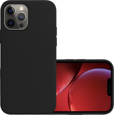 Hoesje - Geschikt voor Apple iPhone 14 Pro - Sterk & Shockproof - Hoes Cover - Siliconen Case - Zwart