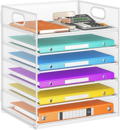 Bureau Organizer - Papierlade Systeem - Werkplek Opruimen - 6 Laags Ontwerp - 44 x 35 cm - Wit