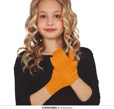 Fiestas Guirca - Oranje handschoenen - kinderen - 17 cm - WK voetbal 2026 - WK voetbal versiering - WK voetbal outfit - Nederland WK