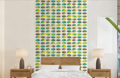Behang - Fotobehang Cirkel - Groen - Patroon - Breedte 150 cm x hoogte 240 cm