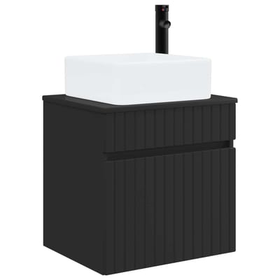 vidaXL - Wandgemonteerde - wastafelmeubel - Zwart - 49 - x - 41 - x - 63 - cm