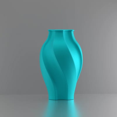 3d-gezellig Elegantie - Vaas - Turkooise - Maat 25 cm - Kunststof - Modern - Bloemenvaas -100% gerecycled PLA (bioplastic)
