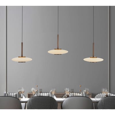 LED hanglamp PURE Vitrum, bruin/opaal glas/aluminium, 3-lamps