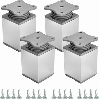 Set van 4 In Hoogte Verstelbare Meubelpoten voor Kast, Bank en Stoel - 60 mm