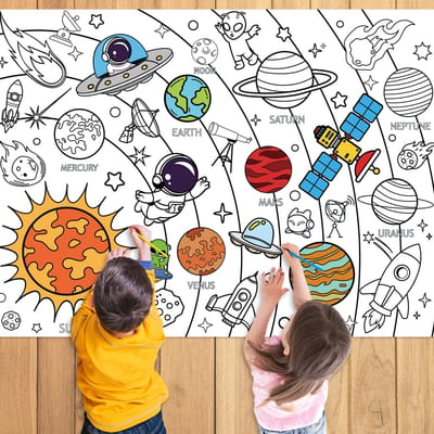 Grote Kinderen Tekenen Diy Ruimte Plakkerig Kleur Vullen Papier Kleurpapier Grote Kleur Tafelkleed Voor Kinderen Diy Schilderen Tekenen kleur in de buitenruimte
