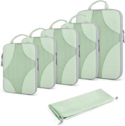 Famanu – Compressie packing cubes set van 6 - waterdichte paktassen voor koffer en rugzak - reisorganizer met compressiefunctie