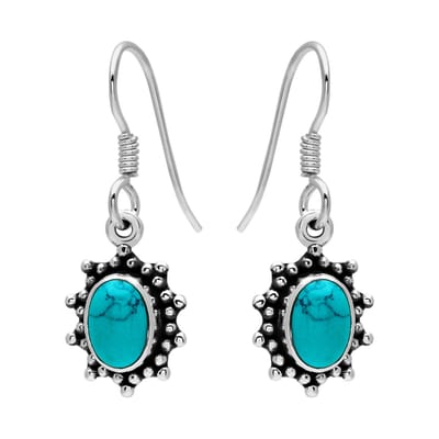 WeLoveSilver - zilveren oorhangers - turquoise steen - hypoallergeen