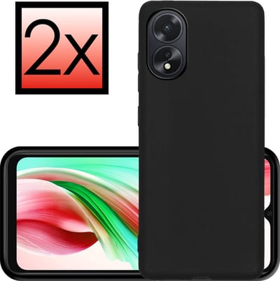 Hoesje - 2 Stuks - Geschikt voor OPPO A38 - Sterk & Shockproof - Case Siliconen - Back Cover - Telefoon Hoes - Zwart