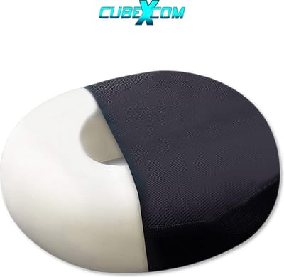 Zitkussen, Ringkussen, Stuitkussen, Stoelkussen, Zitkussen Orthopedisch, Ergonomisch Zitkussen, Zitring, Zitkussen Auto, Donutkussen, 43x43x9 CM, ZWART