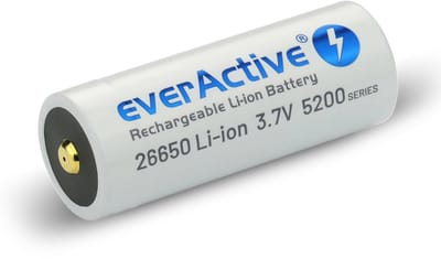 26650 oplaadbare lithium-ion batterij 5200mAh 3.7V met beschermingscircuit en micro-USB oplaadpoort