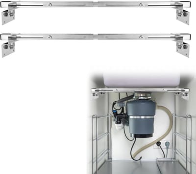 Dailygoods- Onderbouwgootsteensteun Verstelbaar 70-100cm - Roestvrij Staal - Keukengootsteen Beugels - Heavy Duty - Draagvermogen 150kg - Inclusief Installatieonderdelen - Gootsteenbeugels