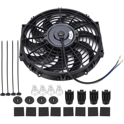 12 Inch Universele Auto Dunne Duw-Trek Elektrische Motor Koelventilator 12V met Montagekit gray