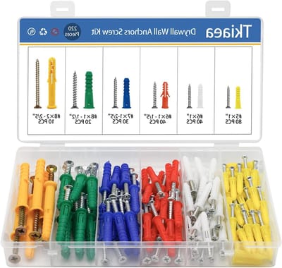 Gipsplaat Ankers - Schroeven Set - Muur Bevestigen - 220 Delig Assortiment - 6 Maten - Multicolor