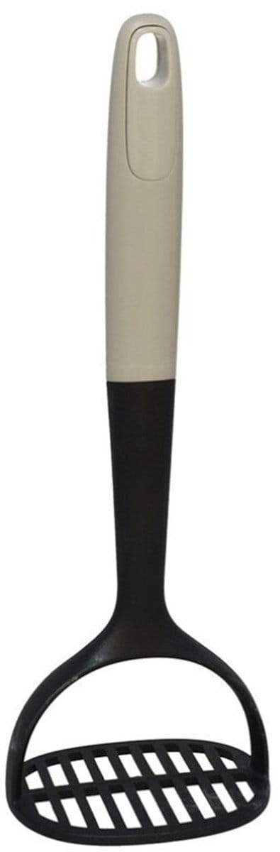 Gerimport Aardappelstamper/pureestamper - kunststof - zwart - keuken gerei - 28 cm