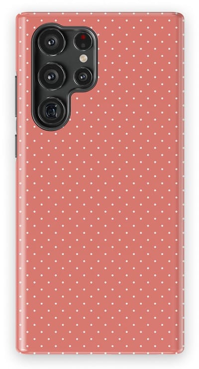 Micro Dots Tough Hoesje Samsung Galaxy S22 Ultra | Geschikt Voor Mag | Stippen Motief Backcover Samsung Galaxy S22 Ultra Soft Coral