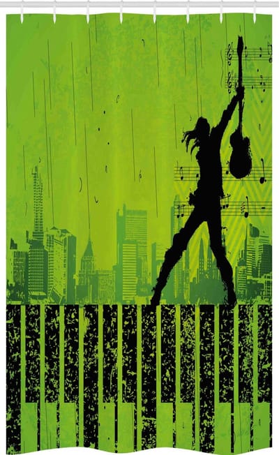 ABAKUHAUS Popster-Party Douchgordijn – 120x180 cm – Limoengroen/Zwart