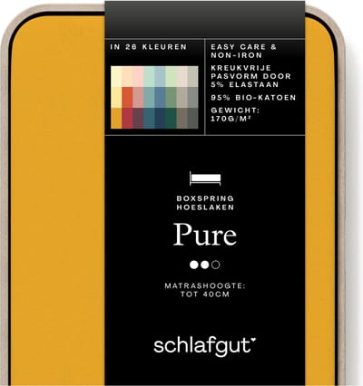 schlafgut Jersey Pure hoeslaken extra hoog - M - 120x200 - 130x220 196 Yellow Deep