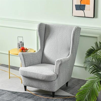 Bladeren Jacquard Vleugelstoelhoes Elastische Fauteuilhoezen Antislip Enkele Bankhoezen met Zitkussenhoezen Woondecoratie