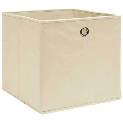 vidaXL - Opbergboxen - 4 - st - 28x28x28 - cm - nonwoven - stof - crèmekleurig