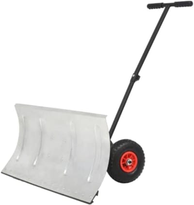Sneeuwploeg met Wielen - Sneeuwruimer Schuiver - Oprit Reinigen - Verstelbare Hoek - 100x44cm - Zwart