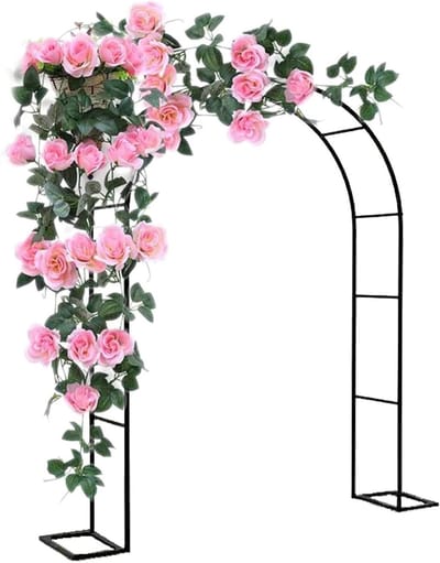 Rozenboog - Decoratie Boog - Tuin Versieren - Weerbestendig Metaal - 120x220 cm - Zwart