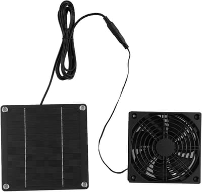 Zonne Uitlaat Ventilator - Ventilatie Box - Lucht Verfrissen - 50W Zonnepaneel - 17 x 16 x 5 cm - Zwart