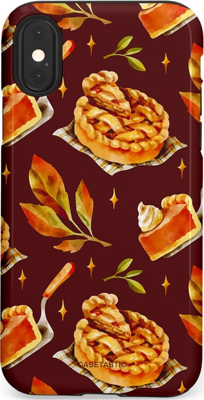 Casetastic Hoesje Geschikt voor Apple iPhone X/Xs - Stijlvolle Beschermende Duo-layer Case - Karamel Appel Ontwerp