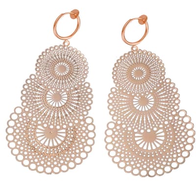 Klem oorbellen - Chakira - rose goudkleurig - filigraan- geen gaatje- Charme Bijoux