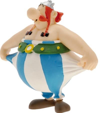 Asterix figuur Obelix holding his pants 8 Cm
