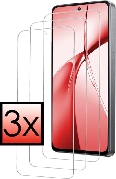 Screenprotector - 3 Stuks - Geschikt voor OnePlus Nord CE4 - Extra Sterk - Beschermglas - Gehard Glas - Tempered Glass - Screen Protector - Bescherm Cover