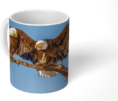 Mok - Koffiemok - Vogel - Takken - Arend - Roofvogels - Lucht - Mokken - 350 ML - Beker - Koffiemokken - Theemok